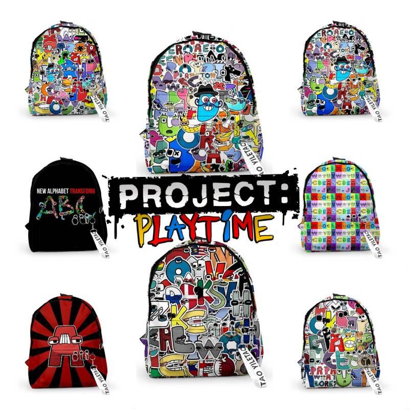 Unisex Oxford Cloth Printed Backpack Alphabet Lore Design Student Gift