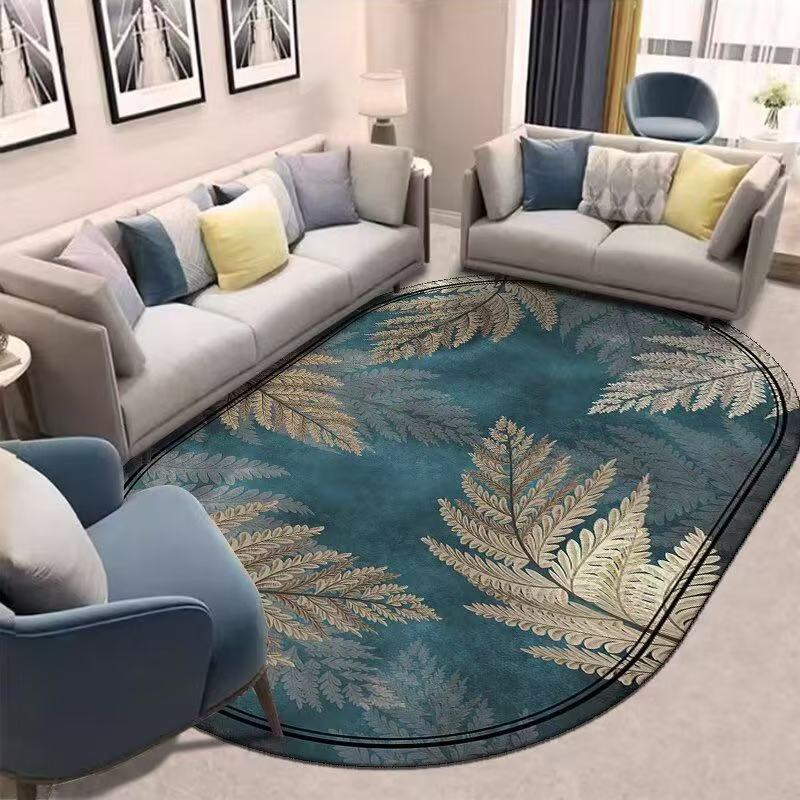 

Роскошный винтажный цветочный бархатный коврик для гостиной, спальни, офиса и прихожей, легкий и стильный овальный дизайн, коврик для декора сада 80*120CM