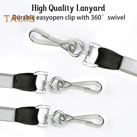 50 Pcs Black Lanyard Bulk Badge Lanyard for Office ID Badges Keys Flat Neck Lanyard with Badge Clip Swivel Hook for Schools Cruise Office Kids