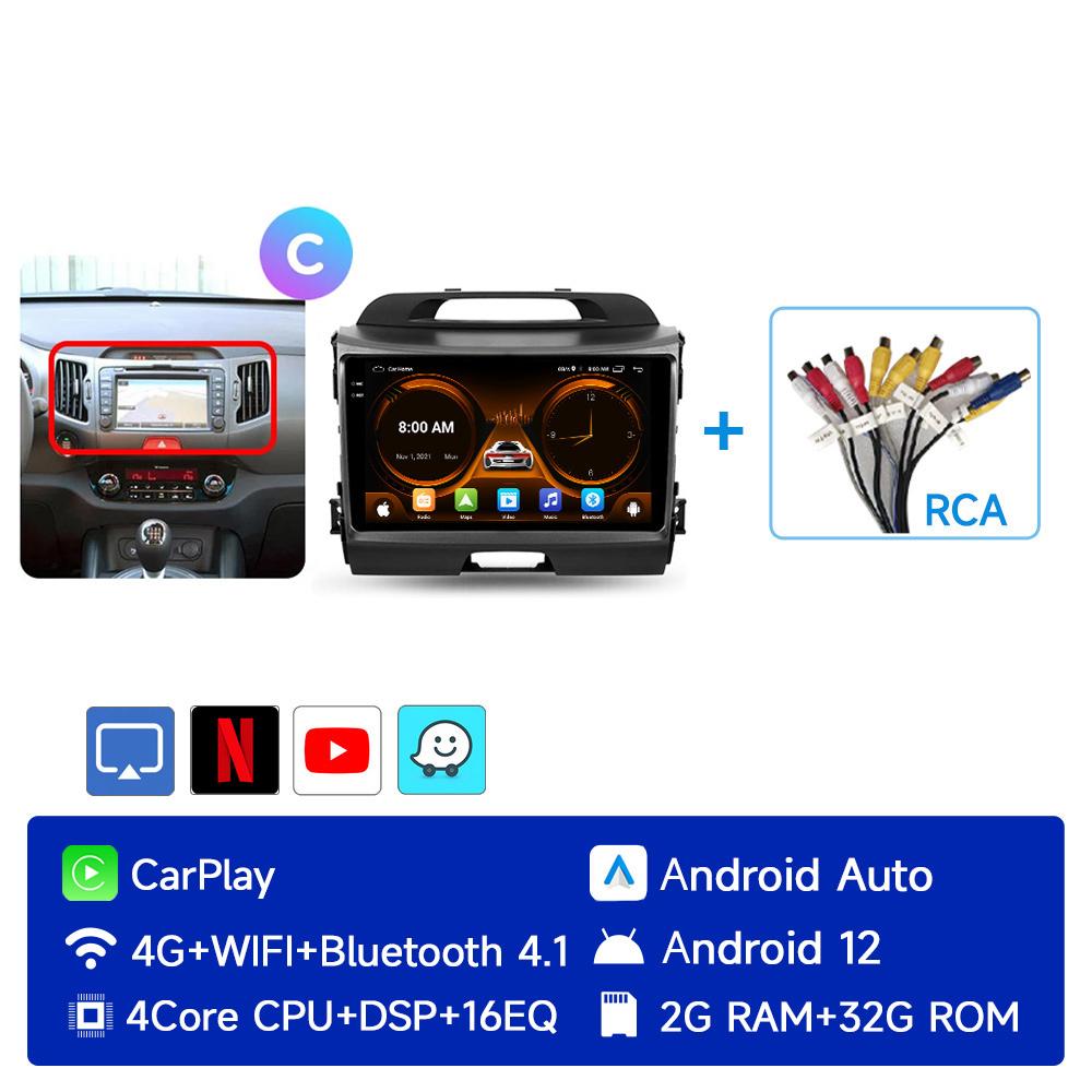 JIUYIN AI Voice 2 Din Android Auto Radio For KIA Sportage 3 2010-2016 Carplay 4G Car Multimedia GPS 2din Autoradio