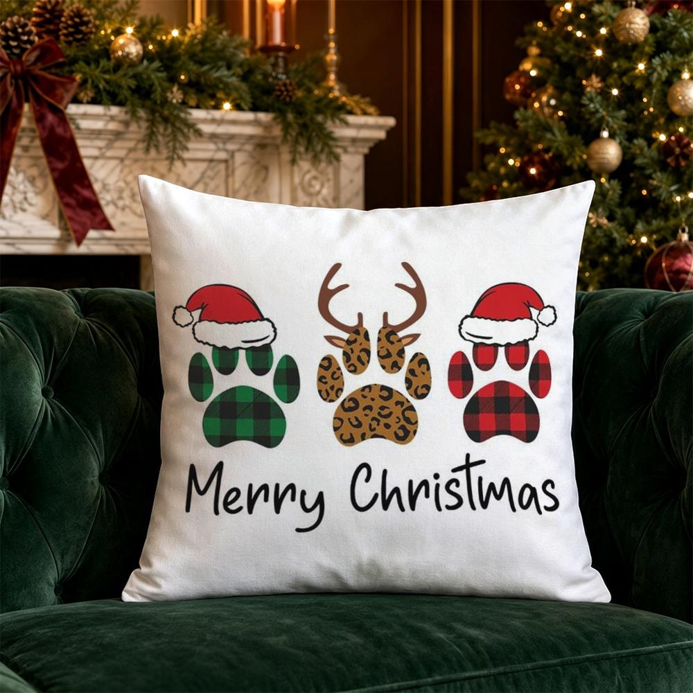 Christmas Cute Cartoon Pillow Covers Pattern Cushion Cover Suitable for Sofa Bedroom Car Pillow Cover
