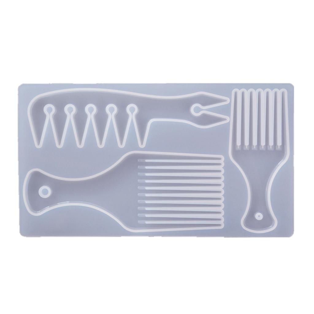 African Oil Hair Epoxy Comb Silicone Mold Hair Comb Resin Casting Mold Kit 1