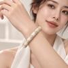 Gold Plated Enamel Wide Bangle Drip Oil Finish Wrist Jewelry Bangle Bracelet  Party Daily Wear