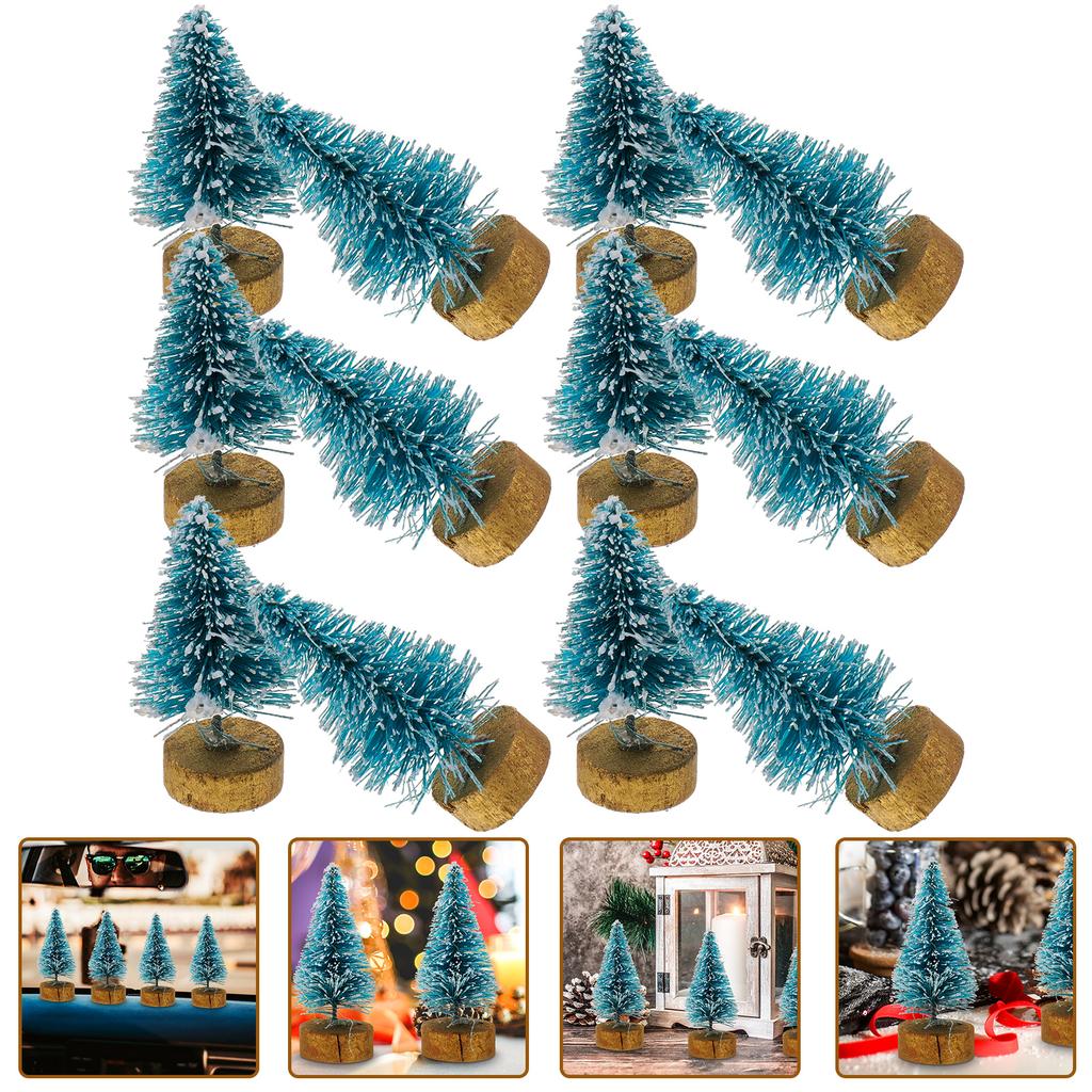 24Pcs Mini Christmas Tree Decor Versatile Beautiful Festive Atmosphere Enhancer for Home Gathering Christmas Ornament