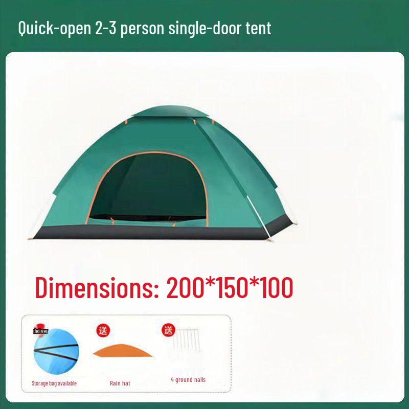 Waterproof Automatic Folding Camping Tent for 1-2 Persons with Sun Protection & Mosquito Repellent