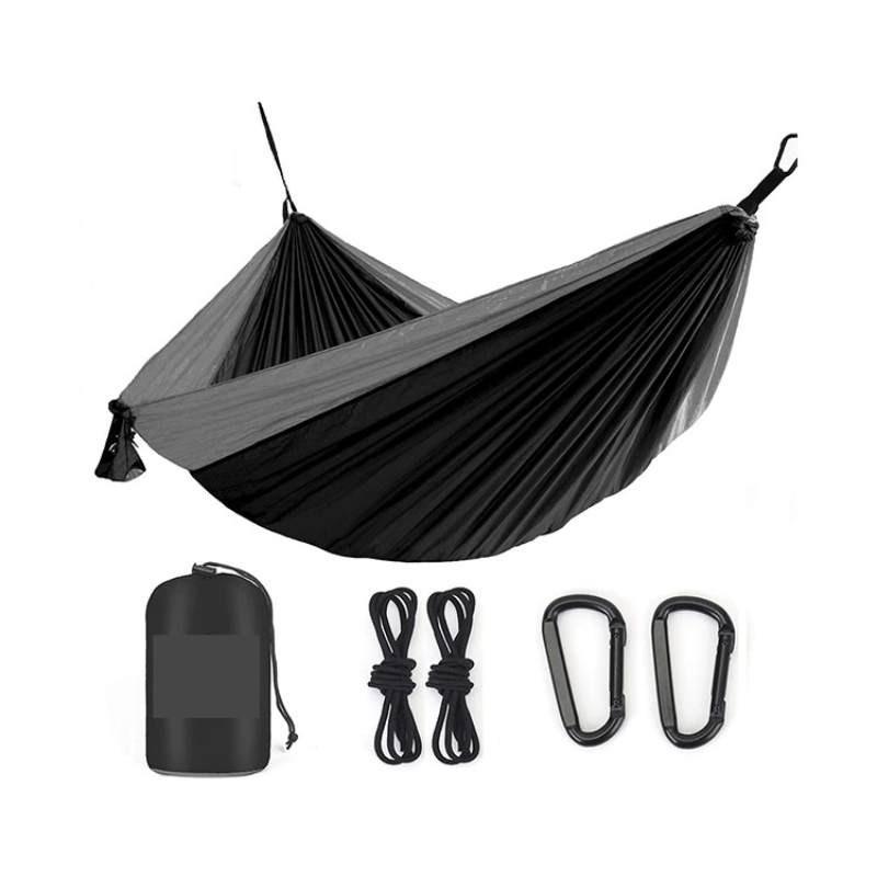 Double Nylon Hammock With Parachute Fabric For Outdoor Camping And Portable Use