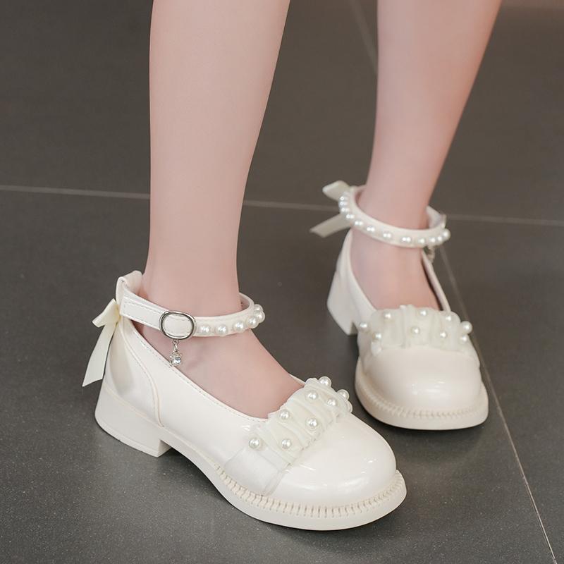 

*Spring Autumn New Comfortable Solid Color Casual Girl Lightweight Walking Shoes Fashionable Cute Round Head Pearl Casual Shoes 27 yards 16.5cm бежевий
