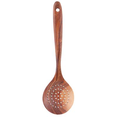 Slotted Spoon Wooden Long Handle Skimmer Scoop Kitchenware Cooking Kitchen Utensil