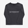 Givenchy H25448 070 Archetype Logo Print Kids Long Sleeve Tee