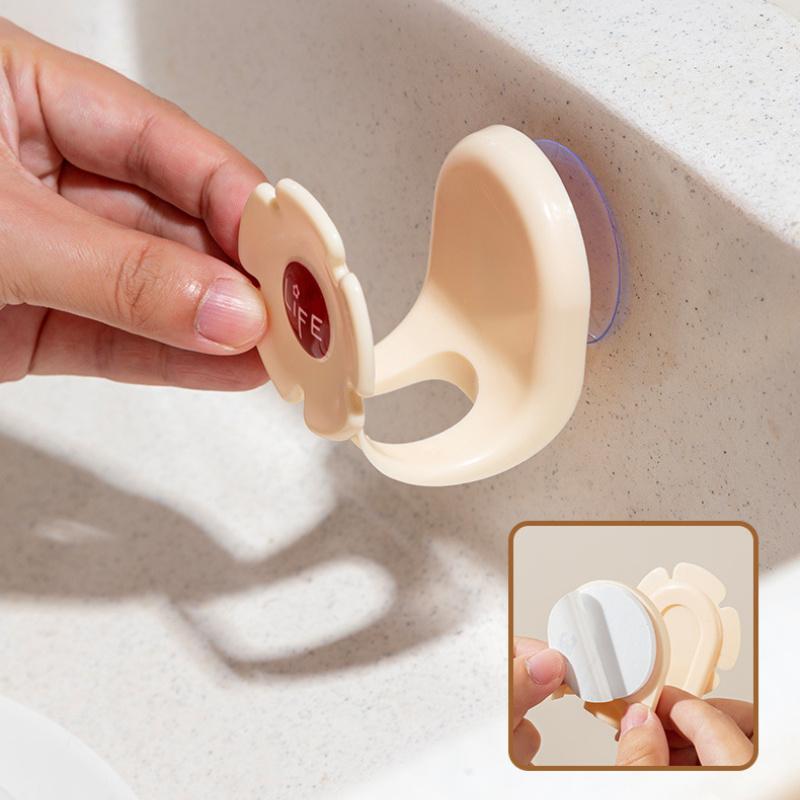 1 Floral suction cup sponge holder - Multifunctional kitchen storage box Suitable for sponges Spoon and spatula With drainage hook Durable