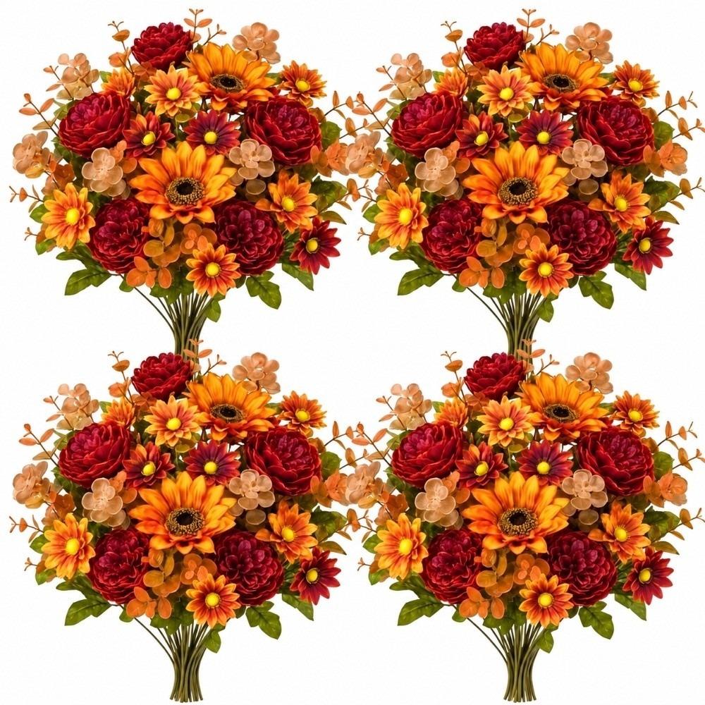 Autumn Theme Artificial Sunflowers Sunflower & Daisy Mix Fake Flower Decor Hotel Decor
