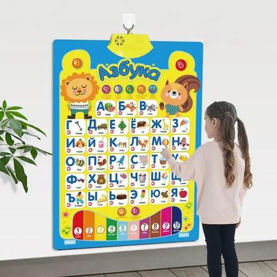 Russian Electronic Interactive Alphabet Wall Chart Talking ABC 123s Music Learning Poster Educational Preschool Alphabet Chart