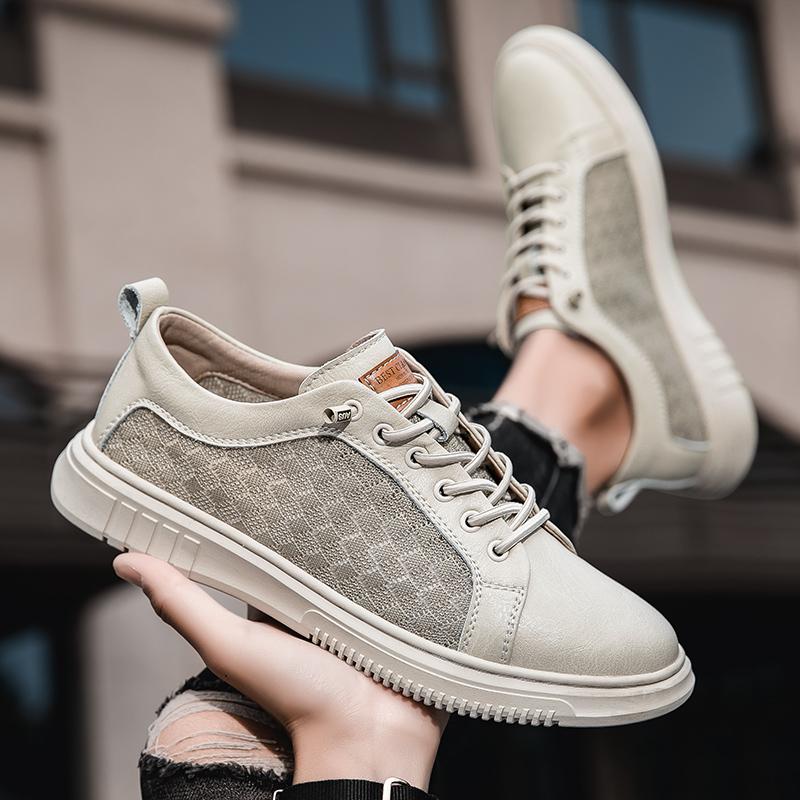 Mode 2024 Herren Freizeitschuhe Mesh Atmungsaktiv Outdoor Sportschuhe Vier Jahreszeiten Skateschuhe Handgenäht Große Größe Freizeitspaziergang Schuhe