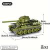 Retro Tank Building Blocks, Classic Armoured Vehicle T34 Tiger M4 Tank Toys, Assembly Set, Halloween Christmas Gift