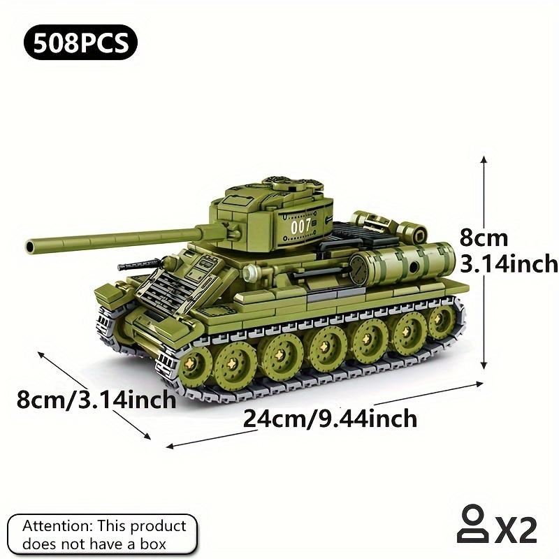 Retro Tank Building Blocks, Classic Armoured Vehicle T34 Tiger M4 Tank Toys, Assembly Set, Halloween Christmas Gift