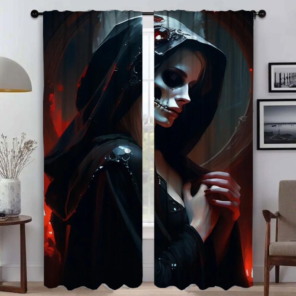 

Шторы от комаров для камеры, жуткая атмосфера темного фэнтези, домашний интерьер, шторы, 2 шт., затемняющие шторы, комната W50xH70cmx2pcs-CL