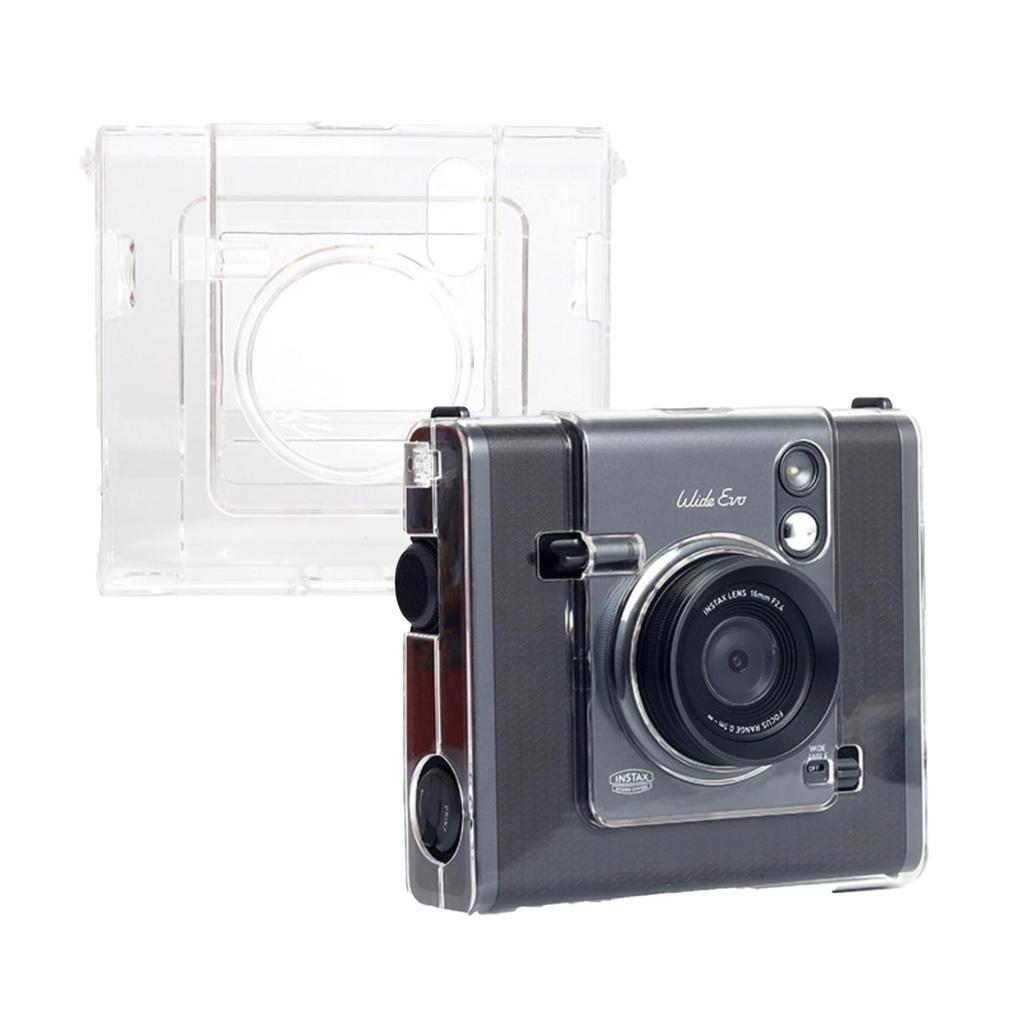 Kimyaoee Wide EVO Instant Film Camera with Clear Plastic Protective Case and Hard Camera Shoulder Strap for Fujifilm Instax Wide EVO Camera