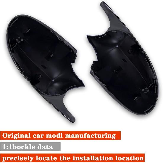 Door Side Mirror Covers Mirror Caps For Cars Rear View Cap For 3-Series E90 E92 E93 Sedan Pre-LCI 2005-2007 (Glossy Black)