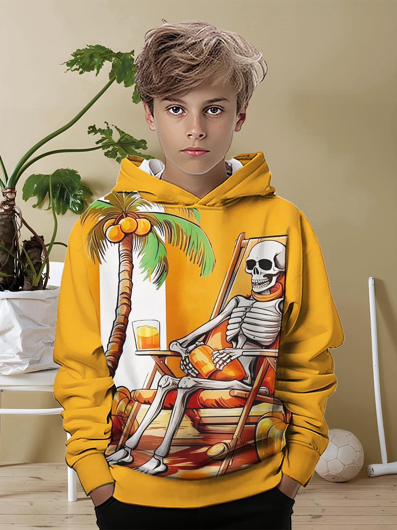 

Halloween cartoon multi-harajuku horror print, Halloween comfortable everything casual round collar, suitable for casual hoodies 100