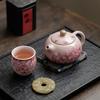 180ml Ru Kiln Xi Shi Pot Hand-painted Ceramics Teapots Peony Flower Tea Maker Water Kettle Chinese Teaware Supplies Gift Box