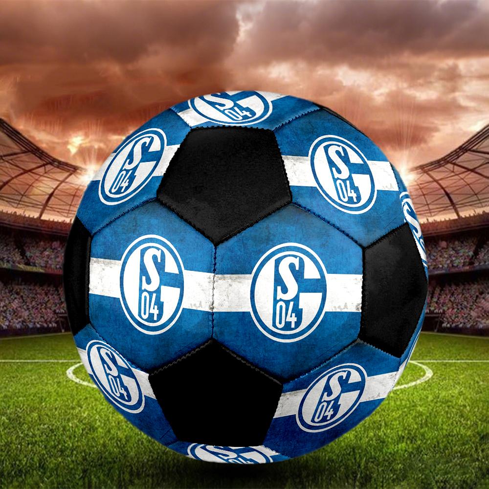SIZE 5 FC Schalke 04 Soccer Ball Colorful All Ages Machine Stitched PVC Competition Ready Durable High-Bounce