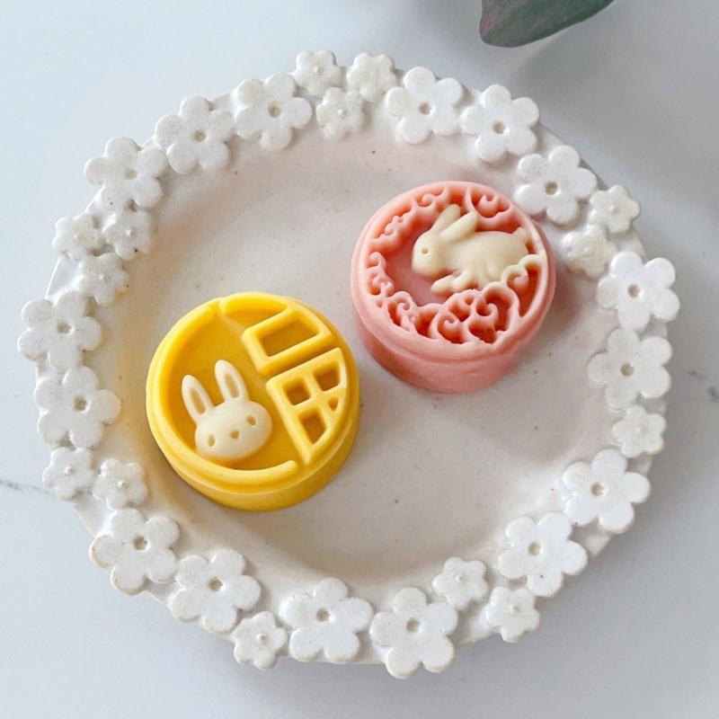 DIY Round Mooncake Mold Versatile Festival Cake Making Molds Biscuits Hand Press Mould for Home Cooks and Food Lovers