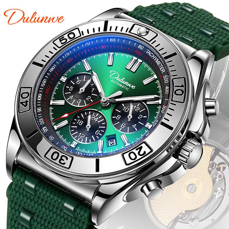 Męski zegarek mechaniczny z automatycznym naciągiem, wielofunkcyjny kalendarz na tarczy, modny sportowy zegarek na rękę dla mężczyzn