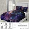 3Pcs Wolf At Night Pattern Printed Bedding Set, 1*Duvet Cover+2*Pillowcase, Suitable For King Bed, Single Bed For All Seasons
