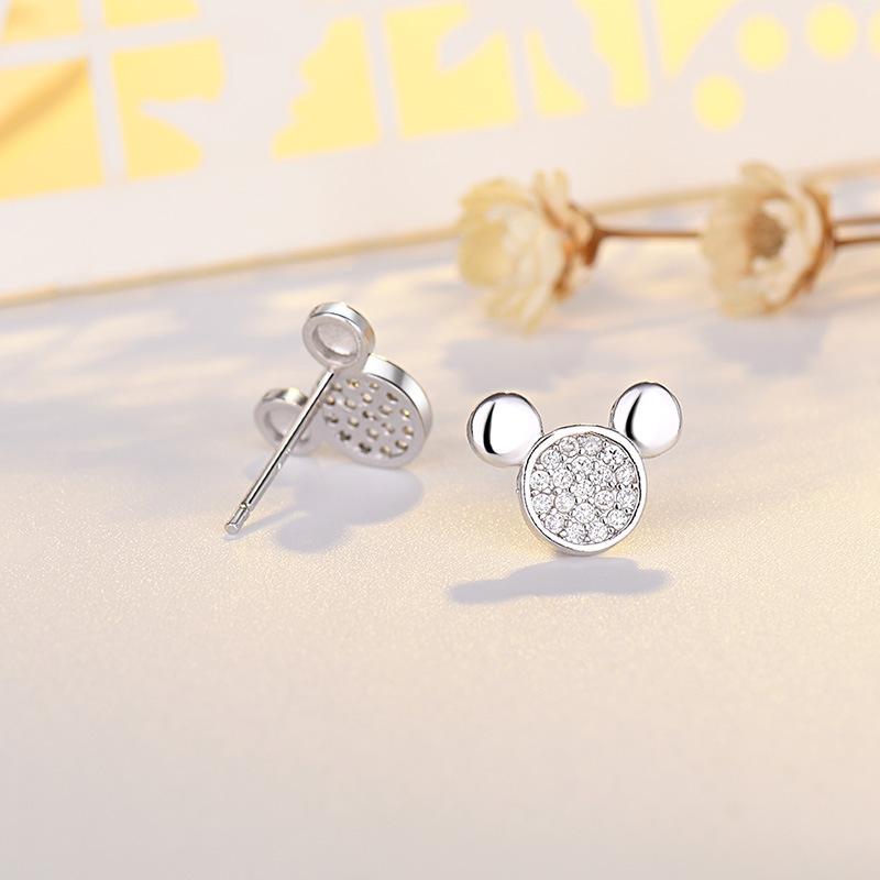 Cercei drăguți cu zirconiu pentru femei, cercei Super Fairy, mini cercei mici cu urechi scurte, rochie