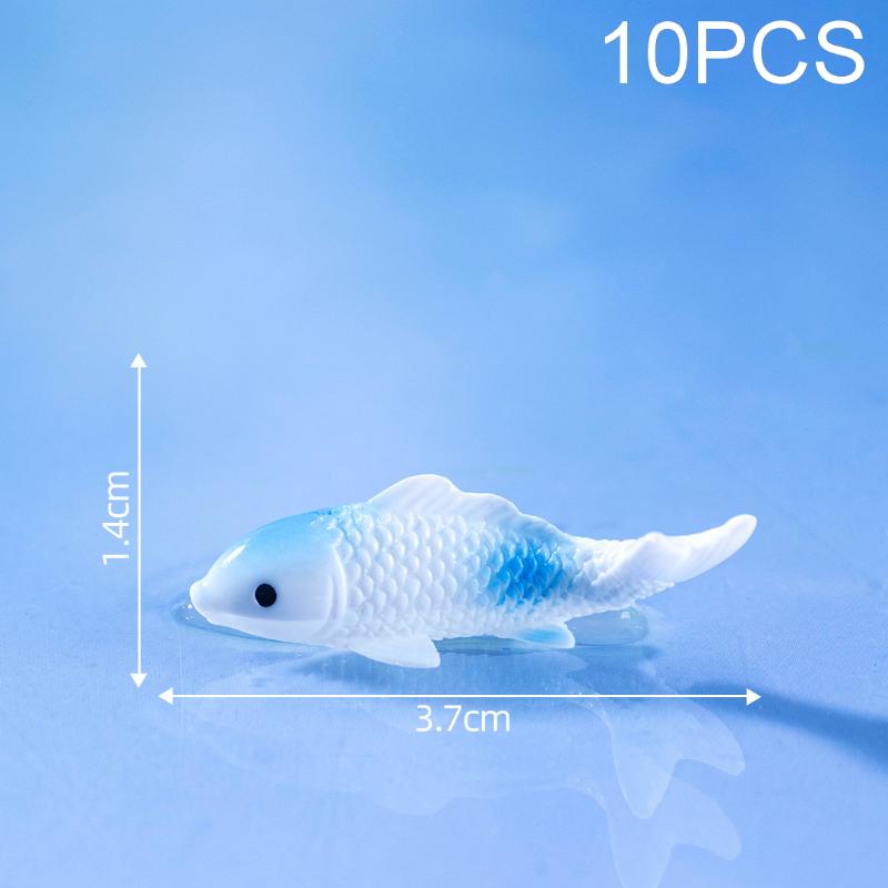 10Pcs DIY Decorative Goldfish Figurines Home Decor Dollhouse Miniature Model Fish Carp Simulation Animals Kids Toys