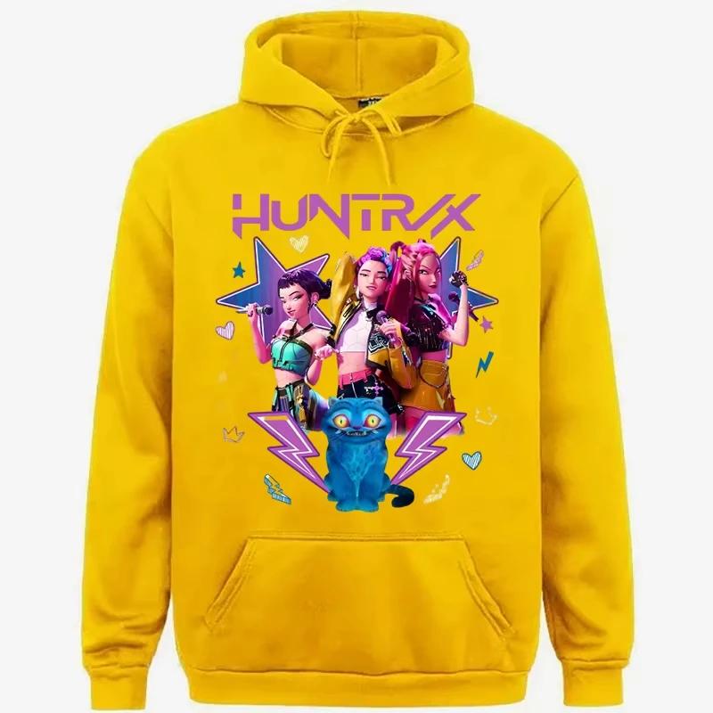 KPop Demon Hunters Huntrix Hoodie Women Harajuku Fashion Long Sleeve Casual Loose Cartoon Cute Print Hoodie