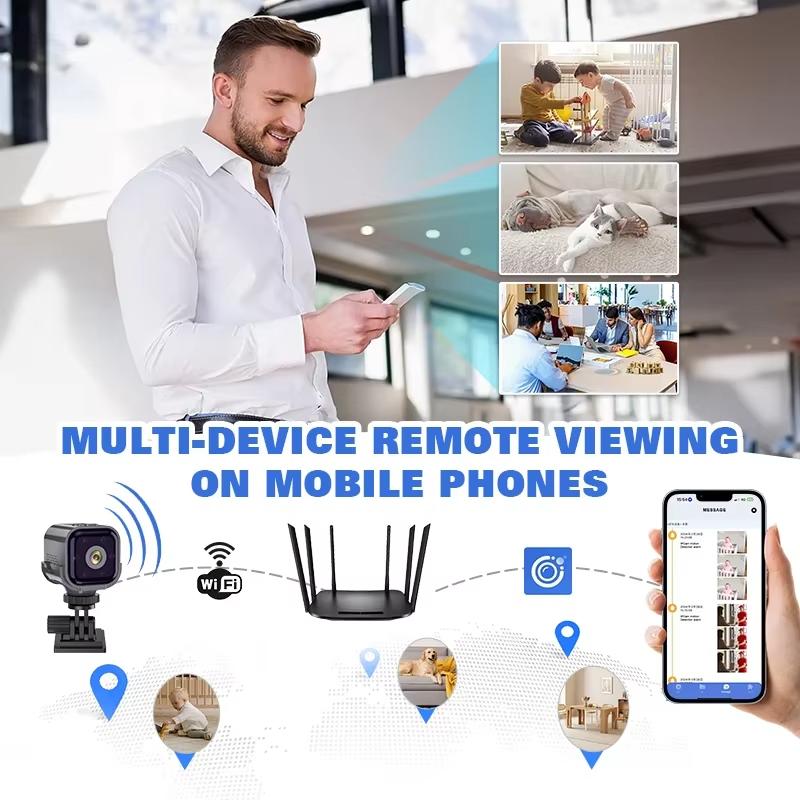 Mini Telecamera WiFi 1080P 960mAh Visualizzazione Remota Allarme Sonoro Visione Notturna Standby Ultra Lungo Rilevamento Mobile Telecamera di Sicurezza Per Ciclismo 2025