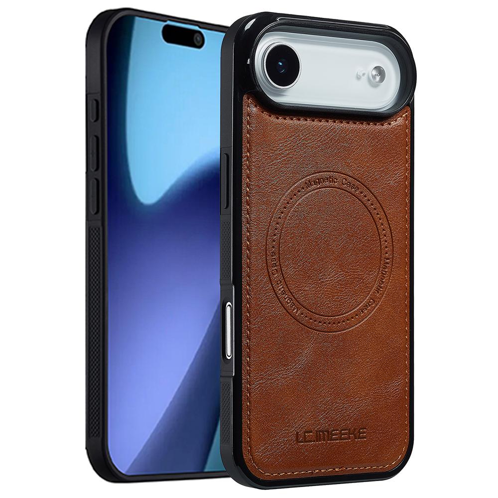 LC.IMEEKE For iPhone Air Magnetic Case Compatible with MagSafe Leather + TPU Back Cover E