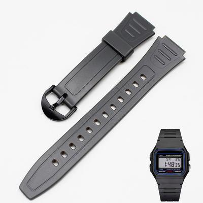 Schwarzes Uhrenarmband Für Casio G-Shock Armband W-800H W-217H AQ-S800W Harz Gummi Konvexes Gelenk Uhrenzubehör Band 18mm