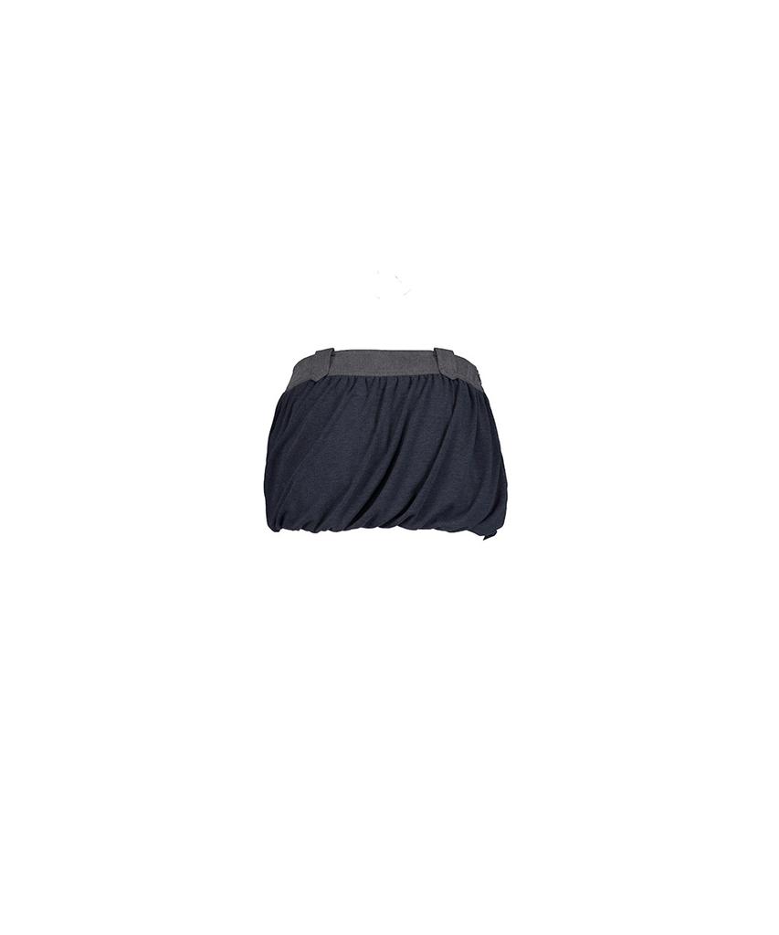 Pilse Curve Drape Mini Skirt, Dark Gray