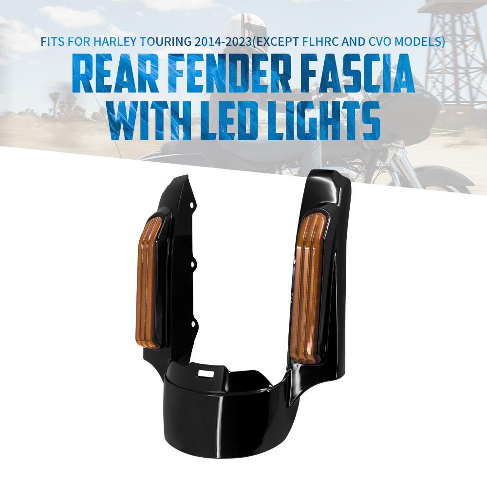 Motorcycle LED Rear Fender Extension Fascia For Harley Touring Electra Glide Street Road Glide Limited FLHR FLTRX 2014-2023 2024