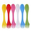 1Pc 3 In 1 Spoon Fork Cutter Travel Camping Hiking Picnic Utensils Plastic Spork