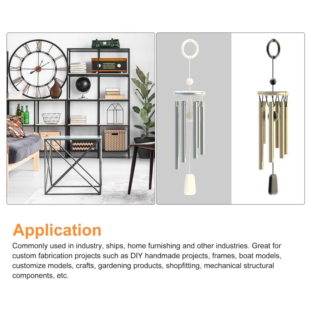 uxcell 6063 Aluminium Rundrohr Rohr für DIY Industrielle Projekte, Außendurchmesser 0,5