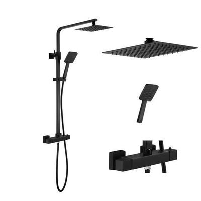 Shower Mixer - Matte Black - Rain Shower - Thermostatic - With Hand Shower - 2 Years Warranty