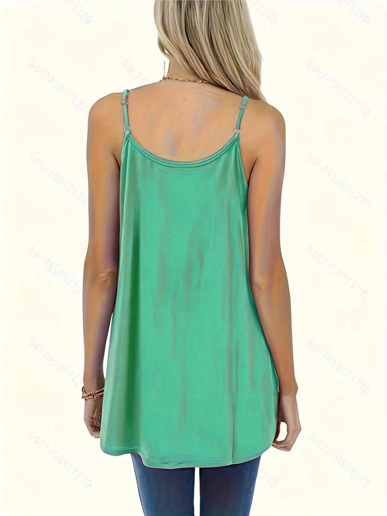 Damen Plissiertes Sommer-Tanktop mit Spaghettiträgern 2025