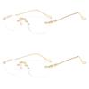 2pcs Fashionable and elegant frameless metal glasses - lightweight and durable metal material for daily business use