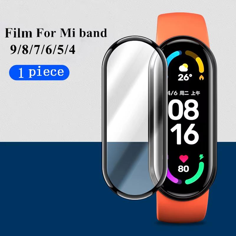 Glass Film for Mi Band 9 8 7 6 5 Strap Screen Protector SmartWatch Accessories Miband5 Miband6 for Xiaomi Mi Band 4 5 6 7 8 Film
