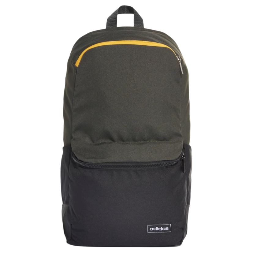 Adidas Neo Simple Casual Large Capacity Polyester Backpack Unisex Backpack Black Yellow Brown ED0273 Black Patchwork Yellow Brown
