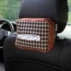 Multifunctional Knitted Houndstooth Hanging Backseat Car Tissue Box For Home And Vehicle