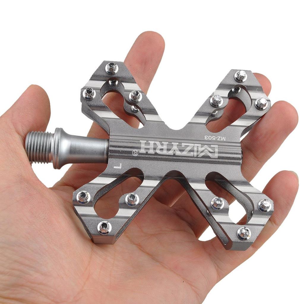 ThinkTop Bicycle Aluminum for Road and Mountain Gray 3-Bearing Pedals, 9/16" Axle, Ultra-Lightweight Alloy, High-Strength Lubricant, Bikes, MTBs,