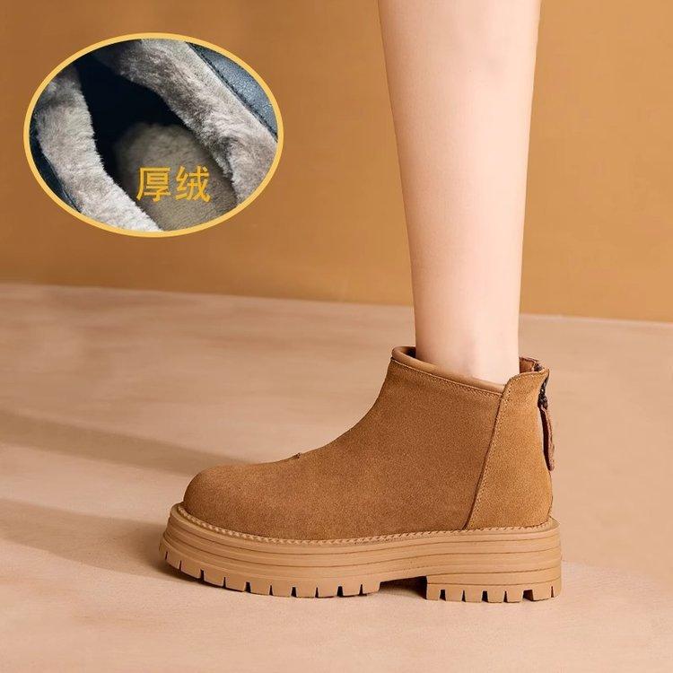 

[Ushilai] Retro thick-soled temperament short boots for women s winter 2025 new thick-heeled casual versatile Martin boots 40