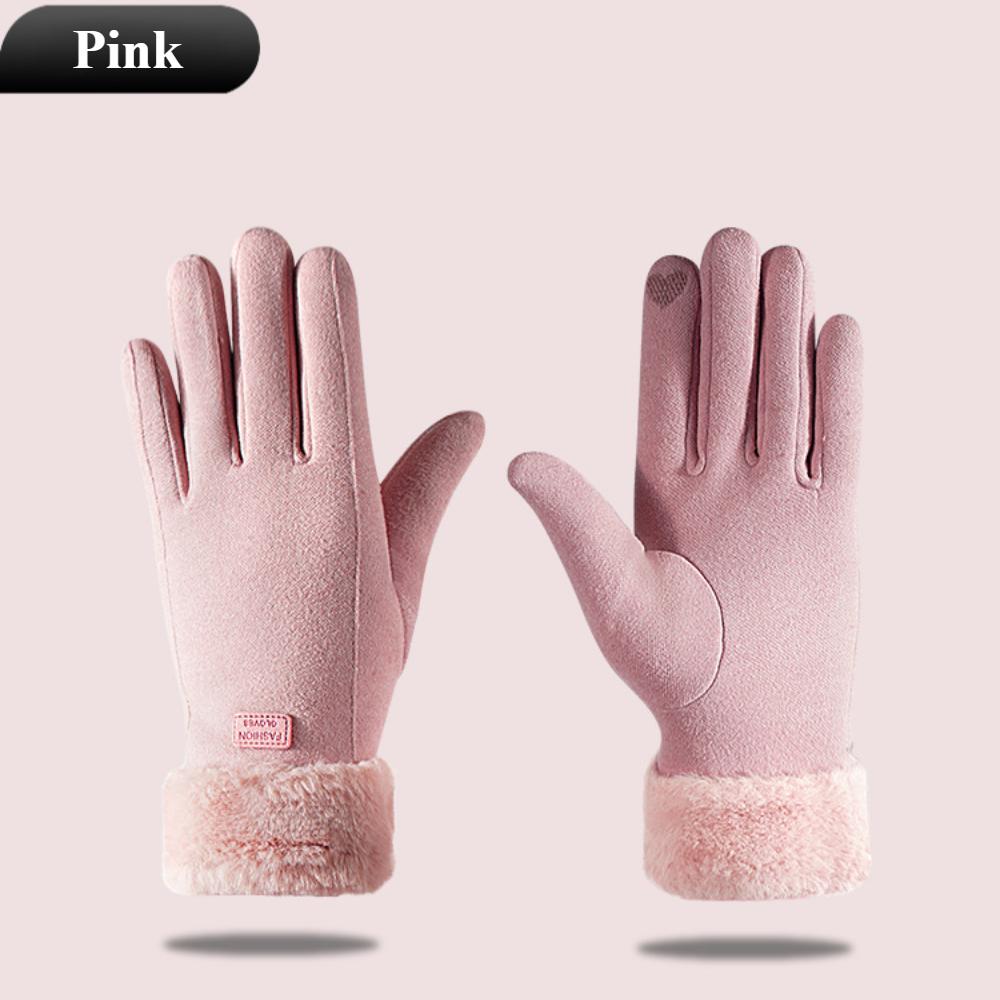 

Теплоаккумулирующие теплые перчатки зимние женские для верховой езды, морозостойкие, от холодного ветра, из махрового хлопка, с сенсорным экраном на указательном пальце розовый
