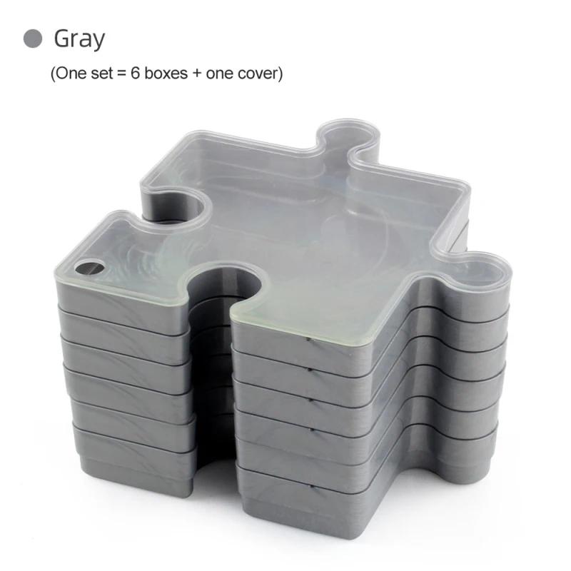 6-layer Puzzle Storage Box With Transparent Cover 3D Puzzle Splicing Sorting Organizer Multifunctional Puzzle Storag Tool