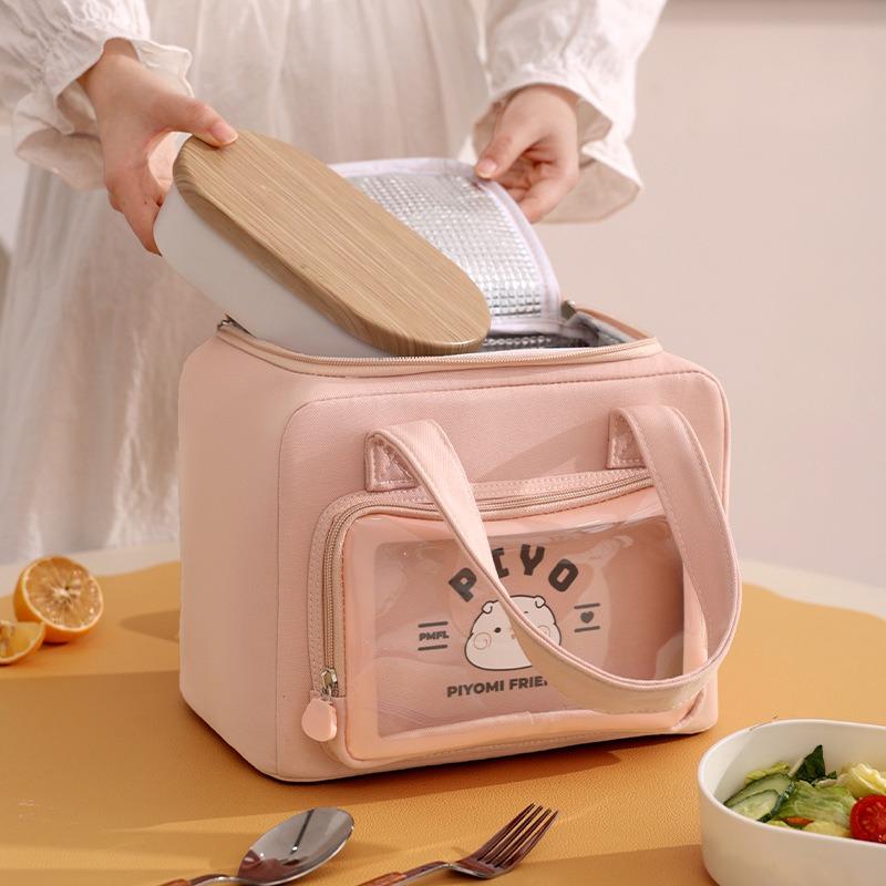 New Lunch Box Bag Aluminized Oxford Insulated Thermal Bag Outdoor Heat Cold Protection Portable Meal Carrier for Work School