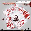 50Pcs  Halloween Candy Bag Pumpkin Halloween Gift Bags Plastic Treat Packing Bags Halloween Party Decoration Supplies